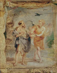 Elia erhält Brot und Wasser von einem Engel, ca. 1626-28